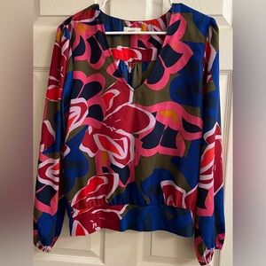 ALLISON JOY~FLORAL ABSTRACT BLOUSE~L